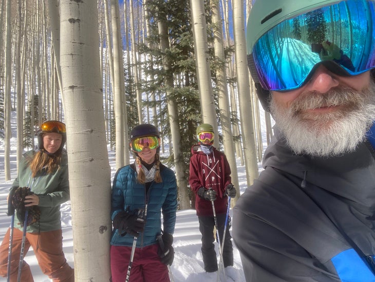 Graham Averill and family skiing