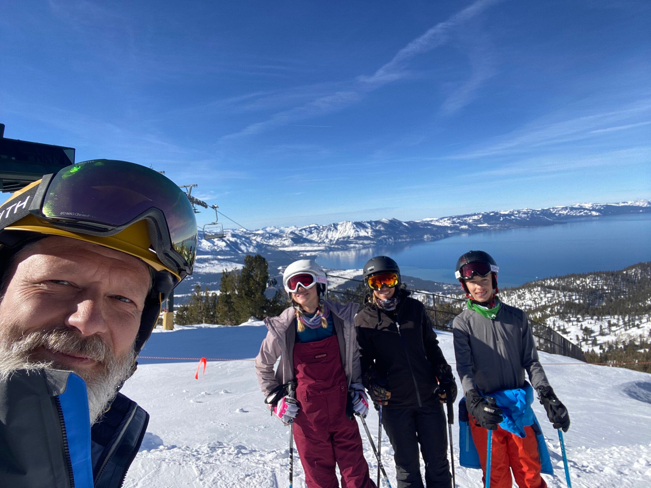 Graham Averill and family skiing