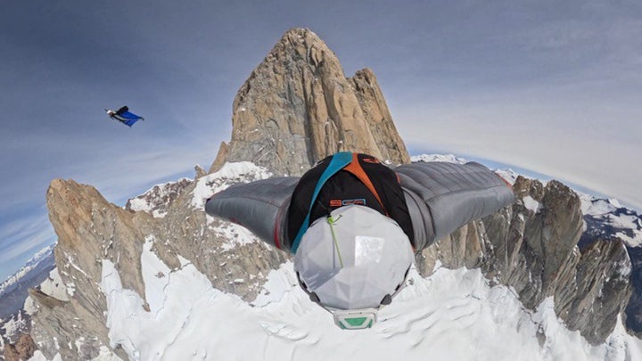 three base jumpers mount fitz roy patagonia