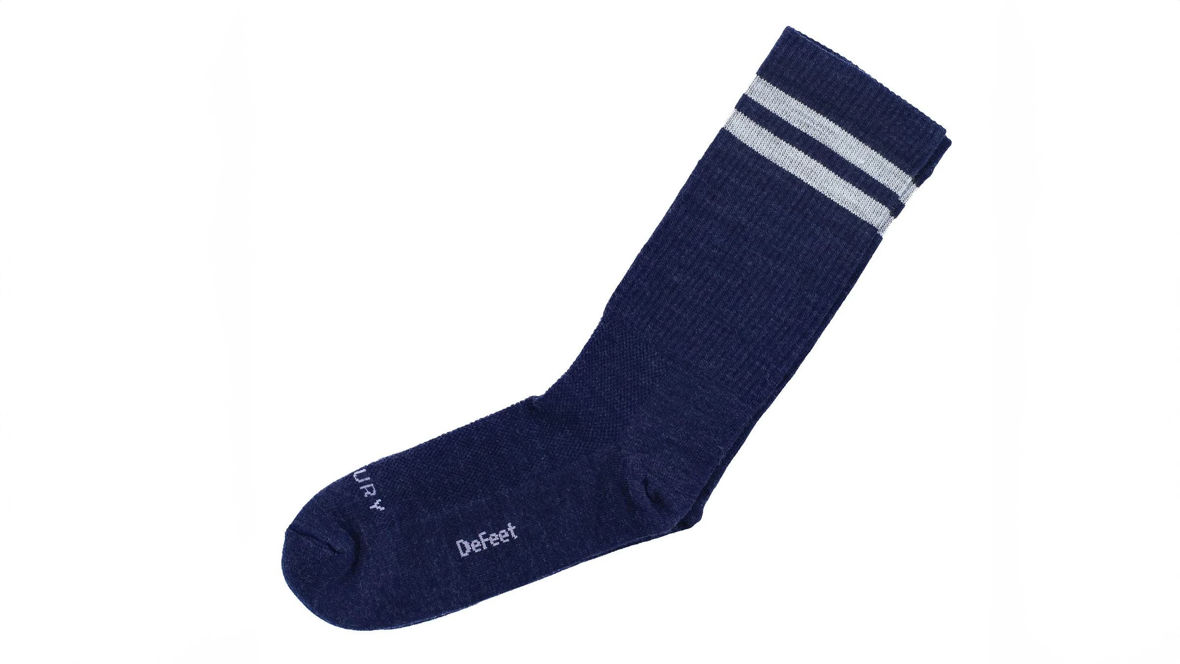 Pinebury Merino Trail Sock running sock blue on white background.