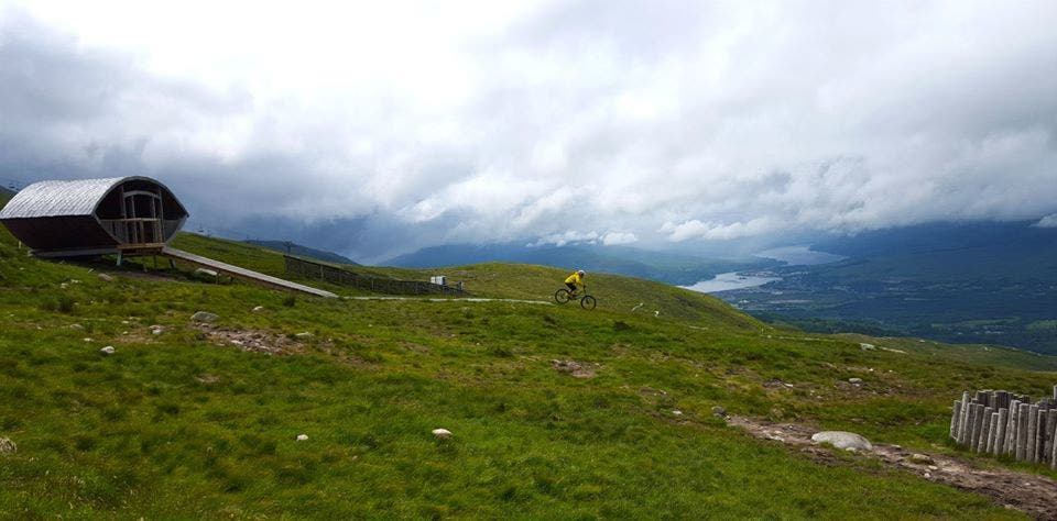 mountain biking on ben nevis in the highlands of scotland, one of the most ethereal places in the world