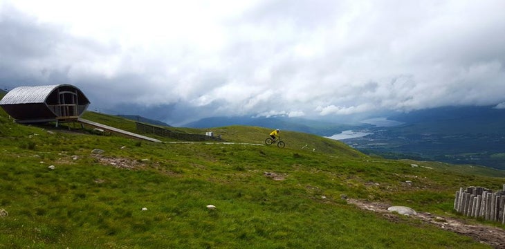 mountain biking on ben nevis in the highlands of scotland, one of the most ethereal places in the world