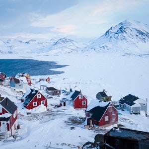 Inuit village of Kulusuk in winter