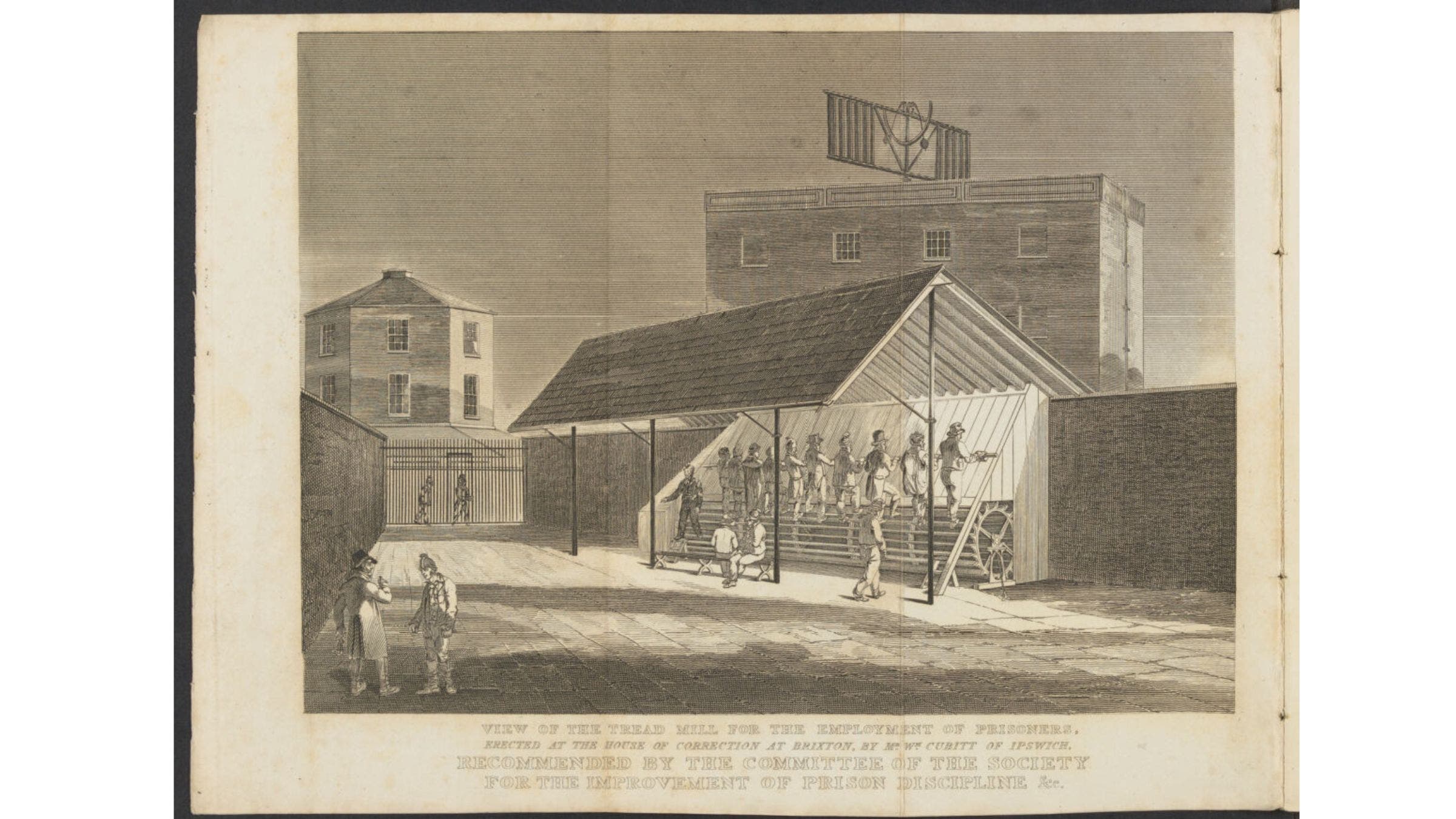 older iteration of the treadmill as prisoner punishment