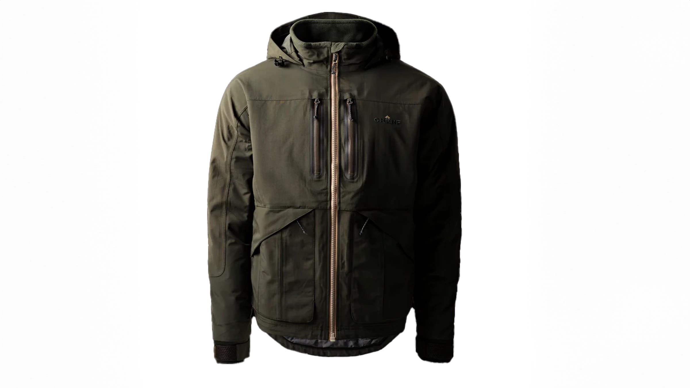 Chêne Gear Men's Hydro-Lok Shell hunting jacket on white background