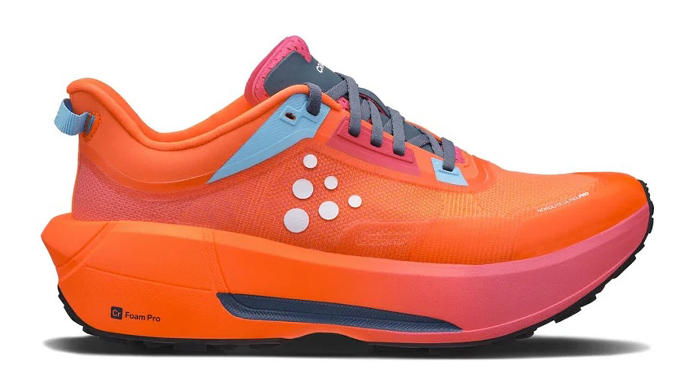 Craft Nordlite Ultra Pro road to trail running shoe in bright orange