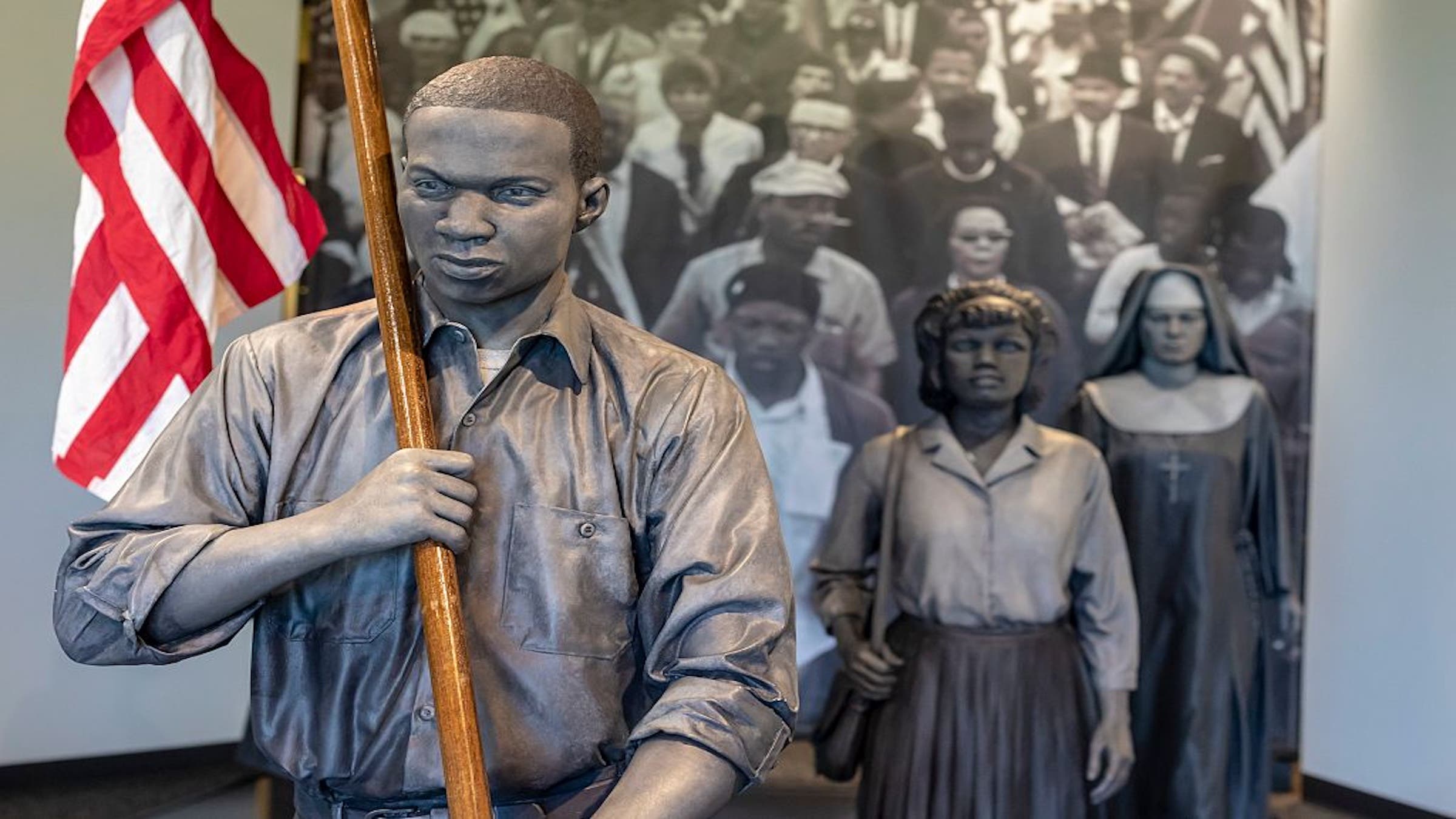 The Voting Rights Trail Interpretive Center in White Hall, Alabama, tells the story of the Civil Rights Movement. NPS runs the center, which is located at the midpoint of the historic 1965 Selma to Montgomery voting rights march. 