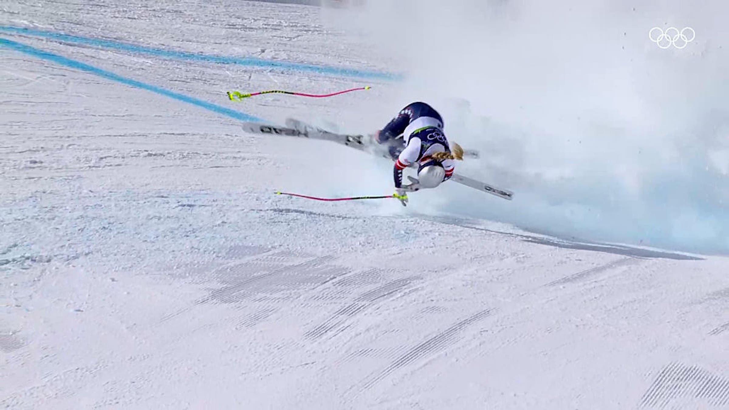 Lindsey Vonn Crashes During Olympic Race