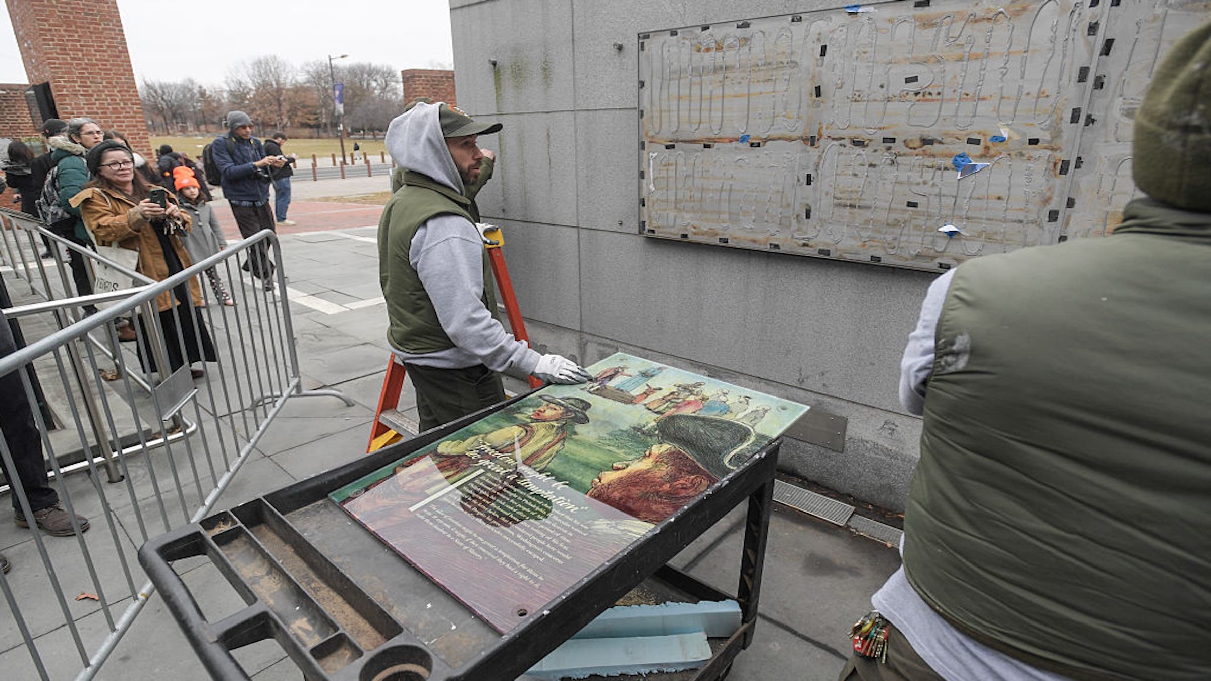 The NPS replaced the plaques that were part of the “Freedom and Slavery in the Making of a New Nation” exhibit 