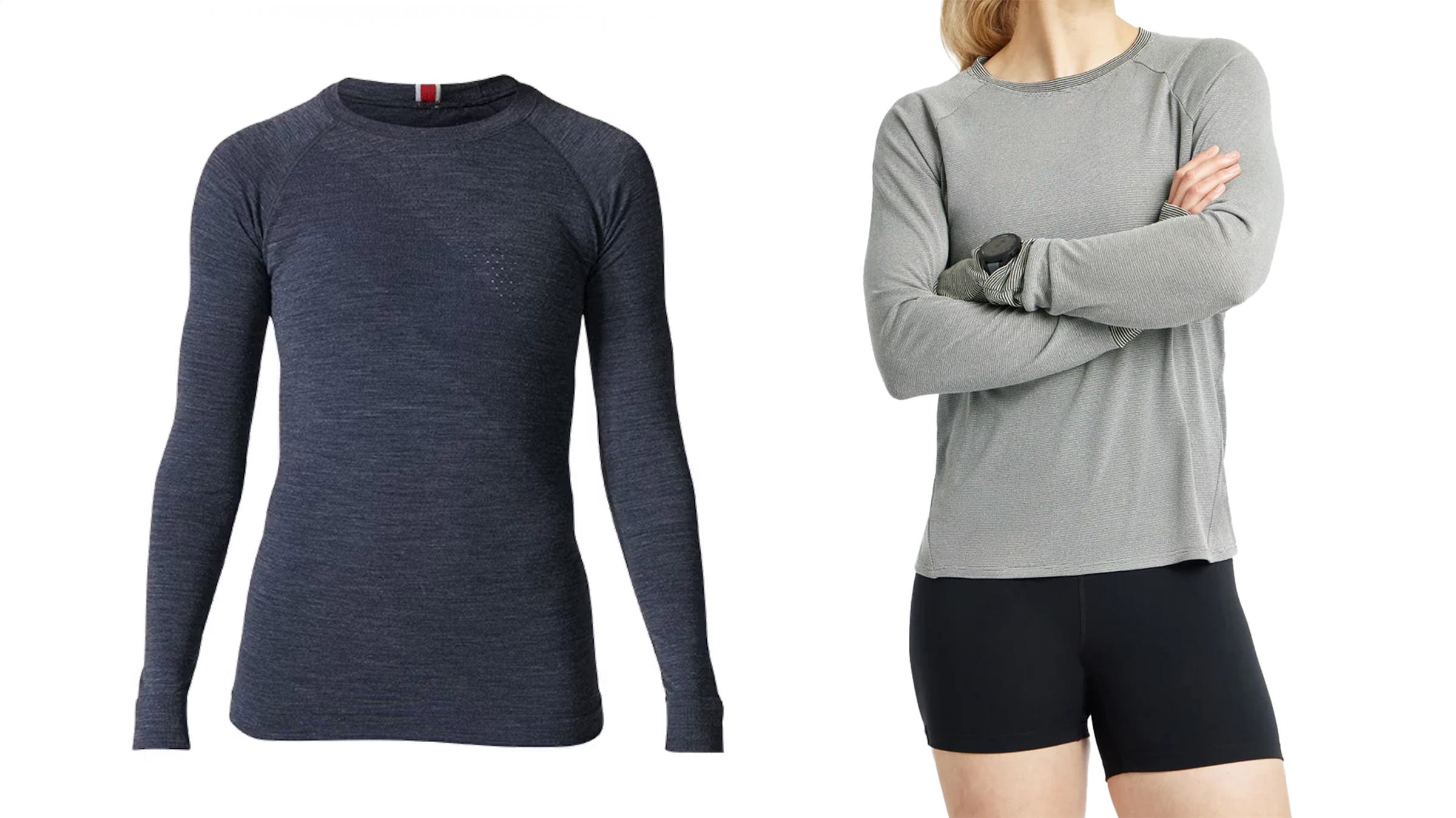 Tracksmith Brighton Baselayer and Oiselle Flyout Wool Classic LS