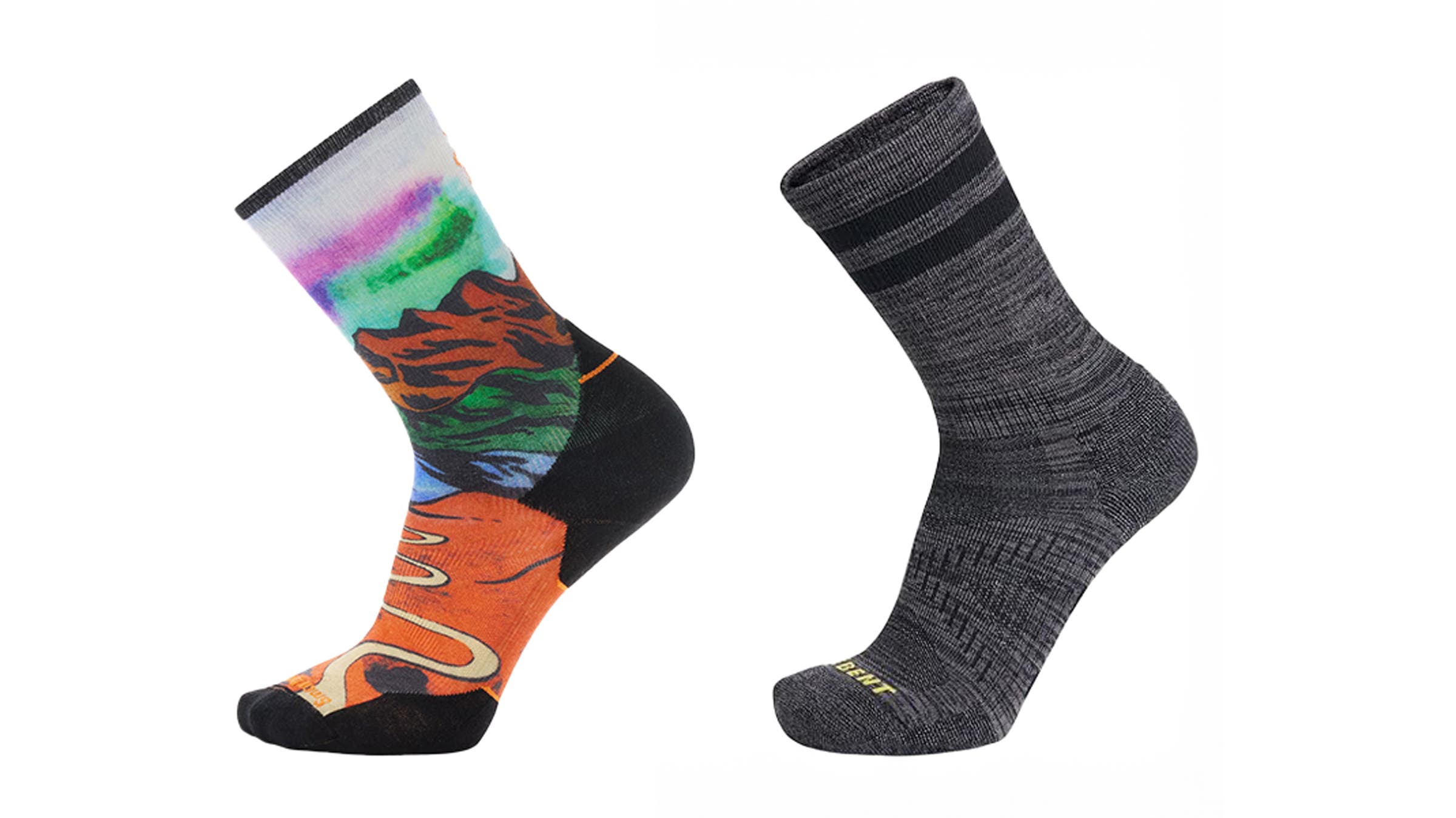 Smartwool Trail Run Print Socks and Le Bent Targeted Cushion Legacy ¾ Crew Sock