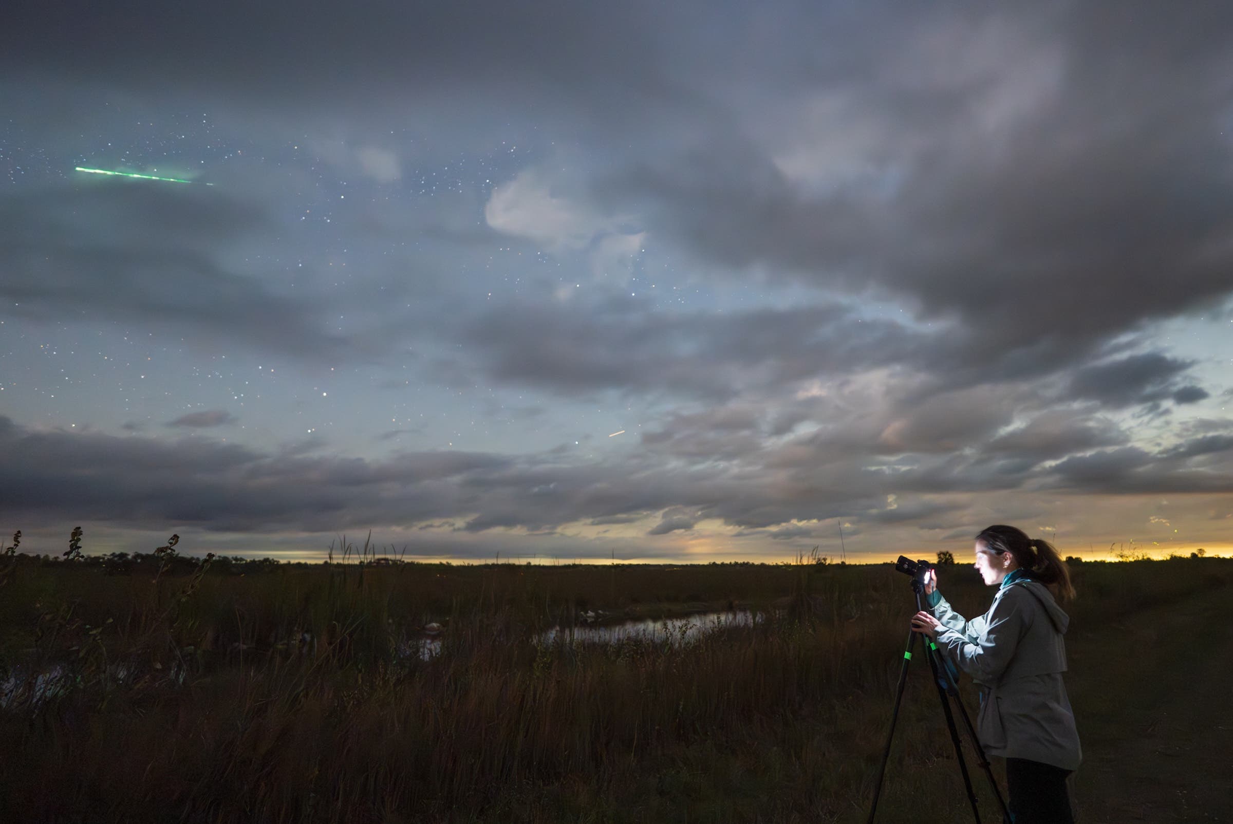 Try Big Cypress National Preserve for dark skies and open horizon.