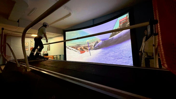 The author on the carving machine