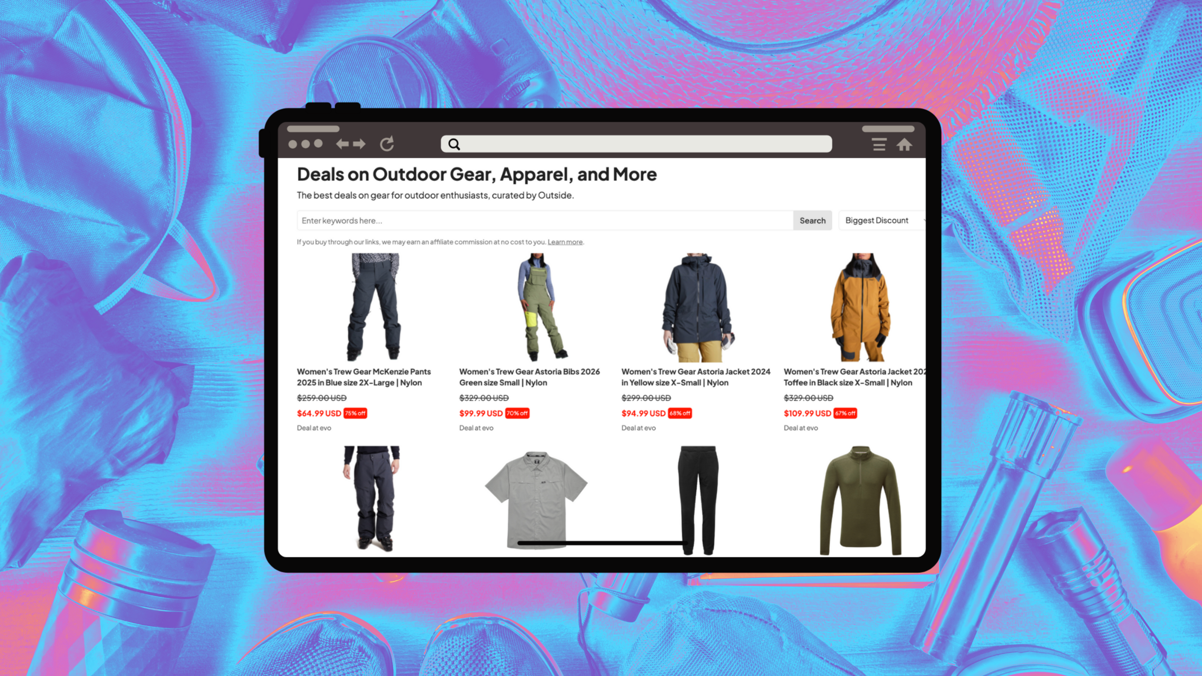 Screenshot of the Outside Deals Finder