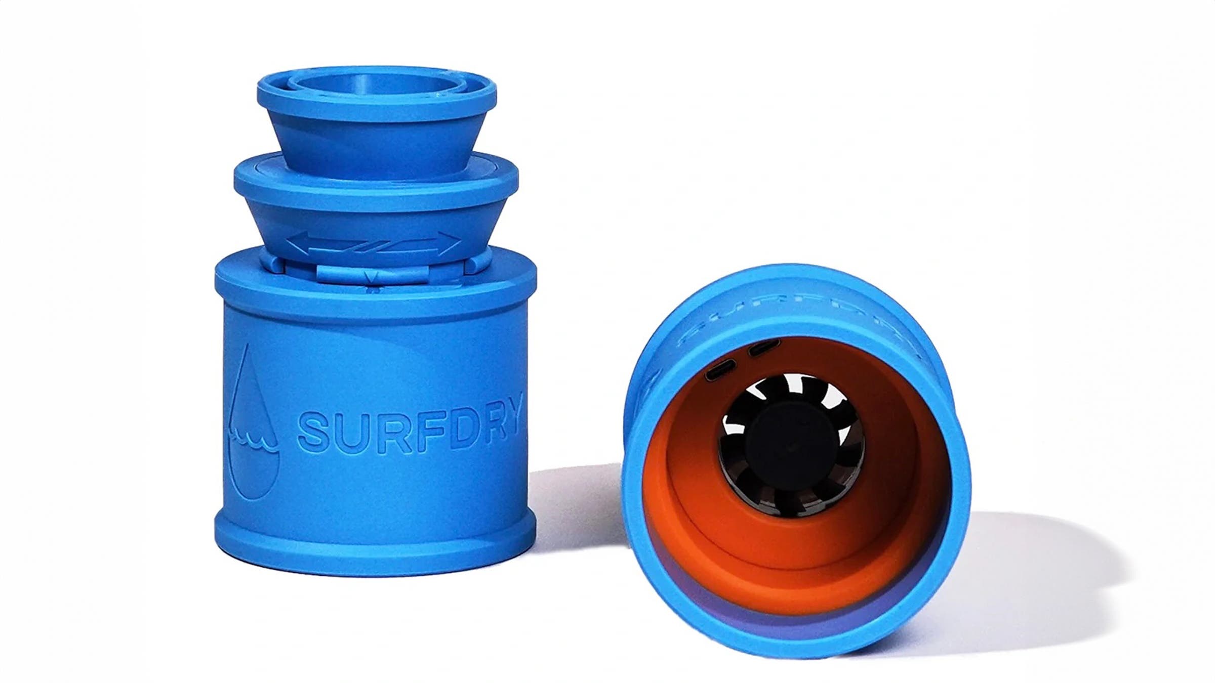 SurfDry wetsuit dryer on white background.