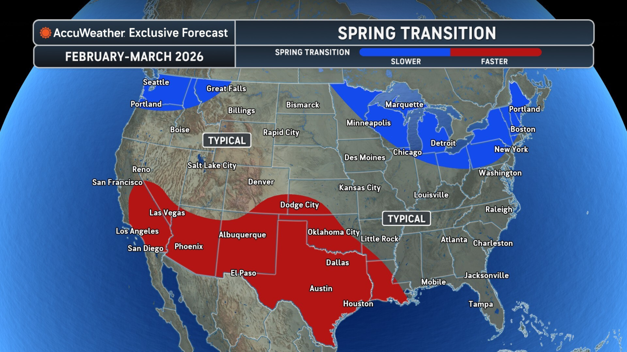 spring transition weather forecast