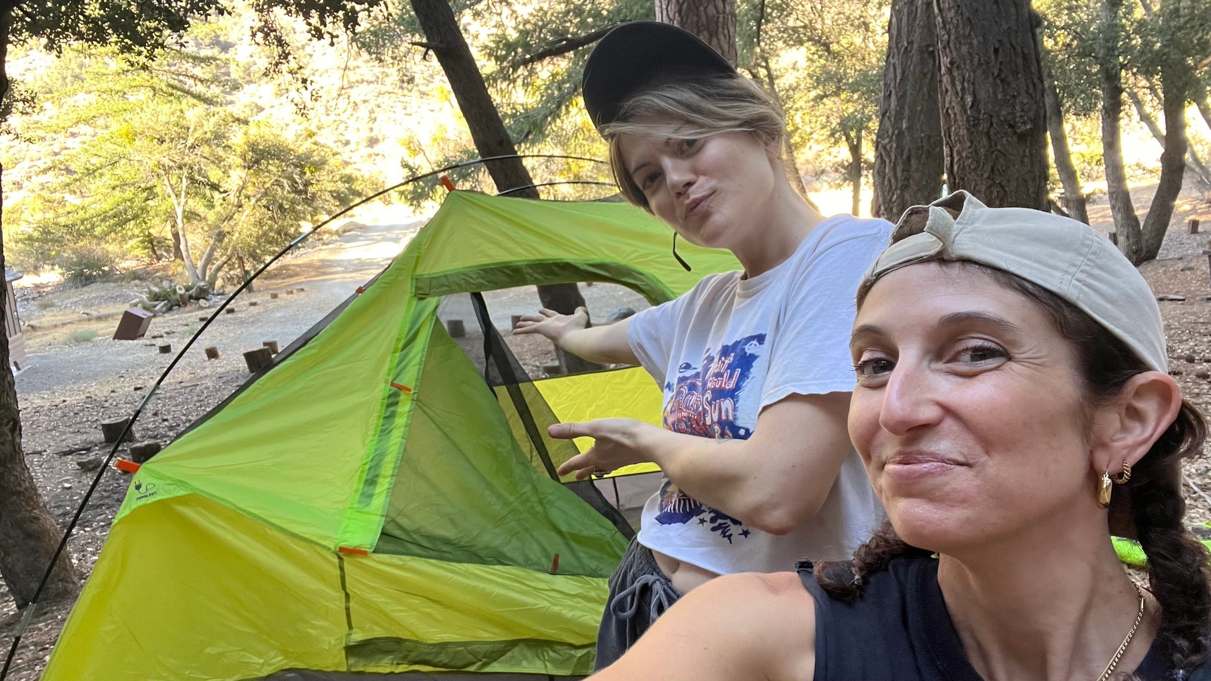 Fox and Shepherd pictured while camping in the Devil's Punch Bowl