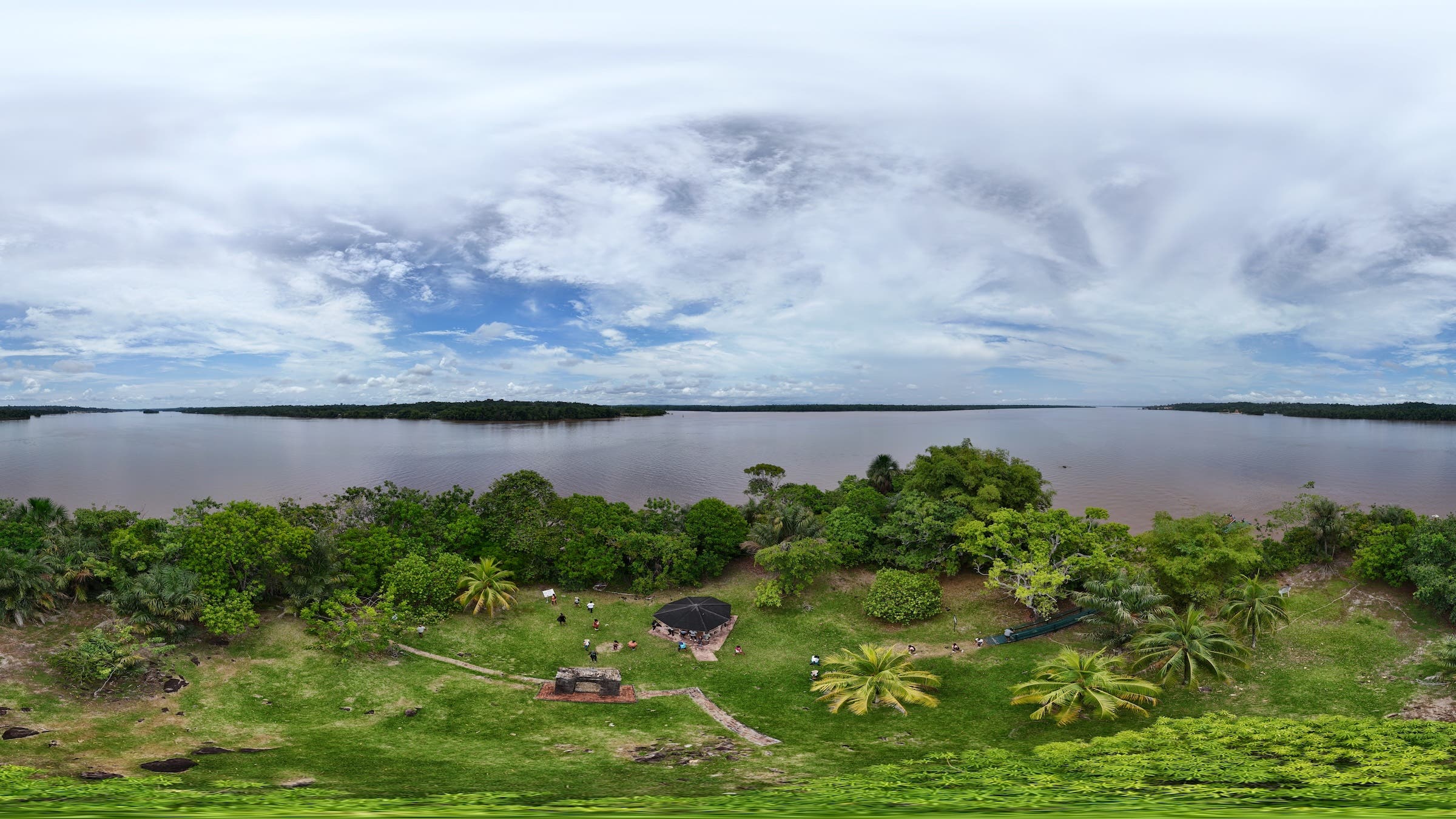 aerial photo of Essequibo River in Guyana