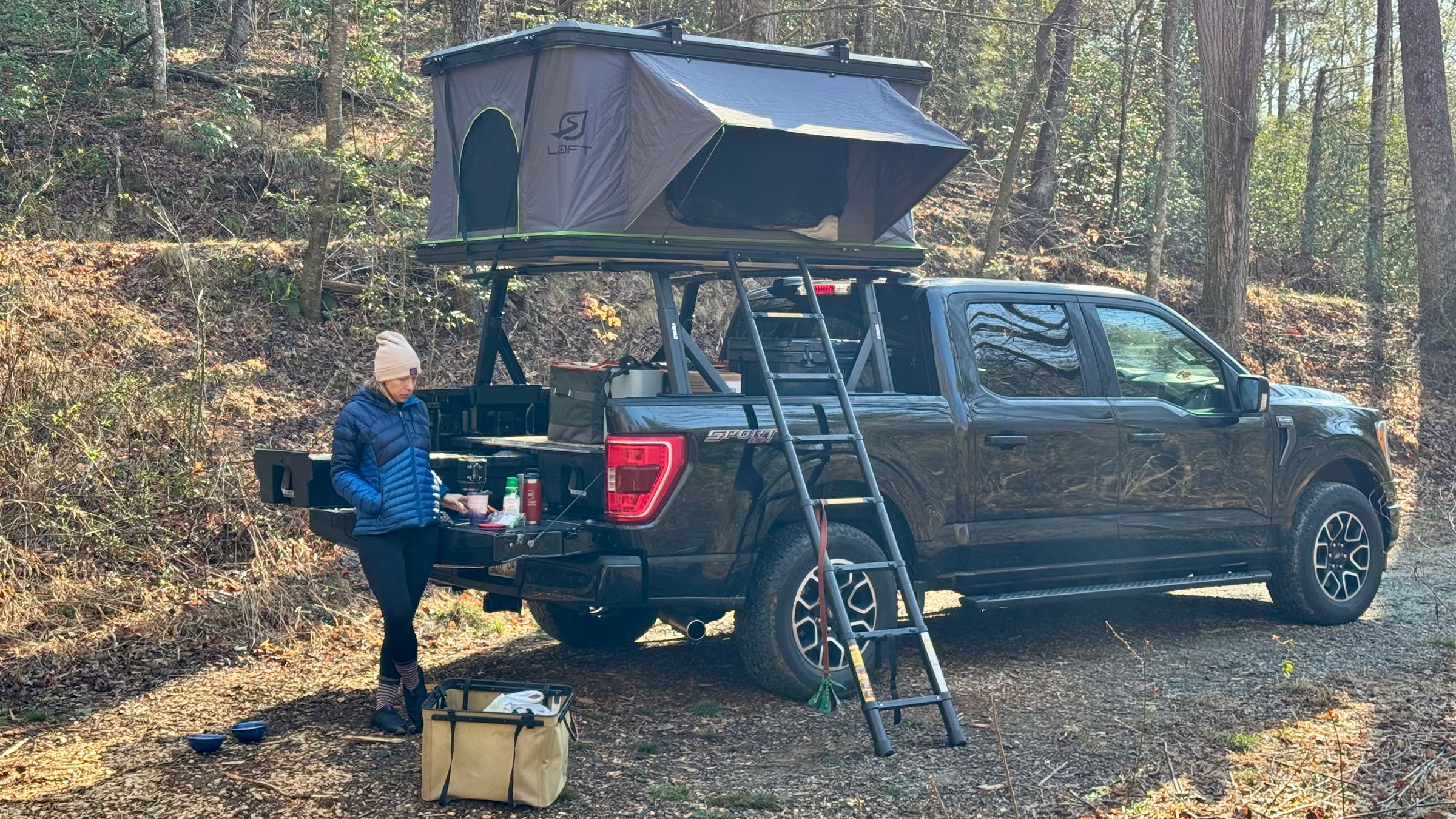 Sylvan Sport LOFT 2.0 on pickup truck for overland camping