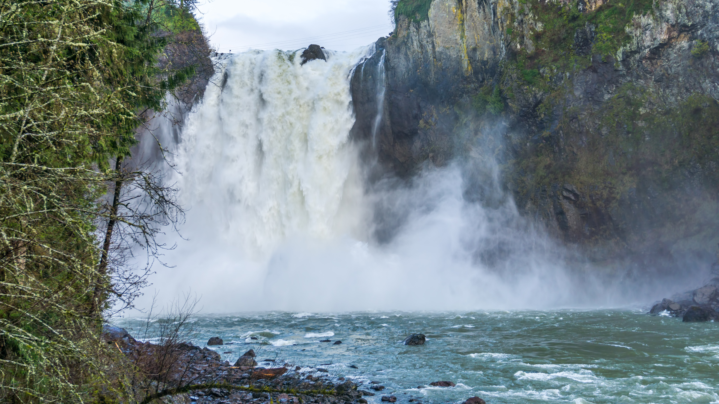 Snoqualmie Falls during peak snowmelt 
