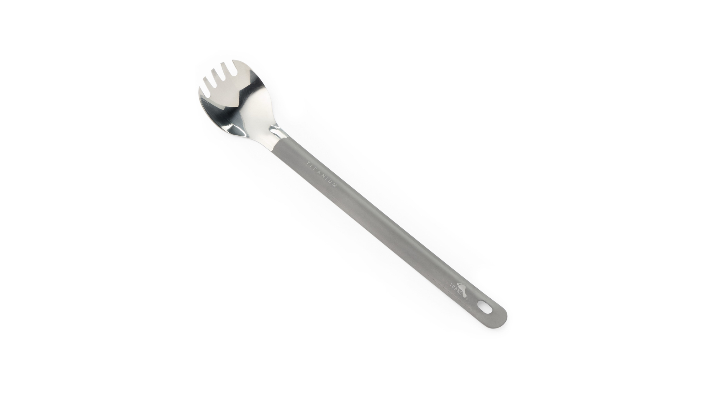 TOAKS titanium long handle spork with polished bowl