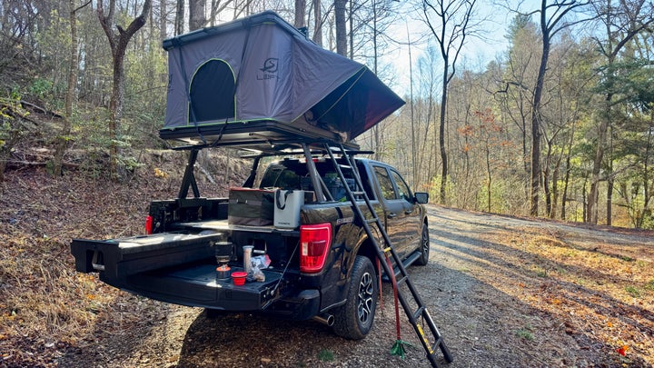 Overlanding camping setup for trucks