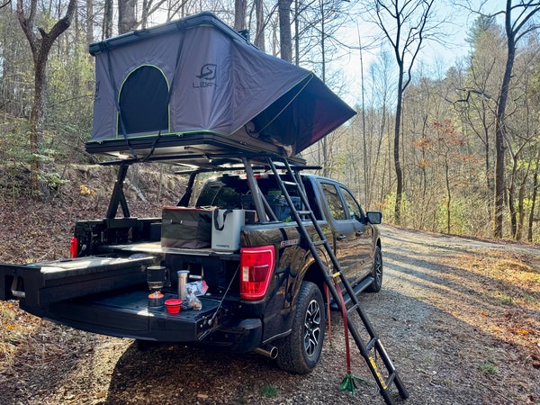 Overlanding camping setup for trucks