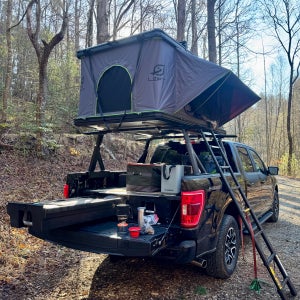 Overlanding camping setup for trucks