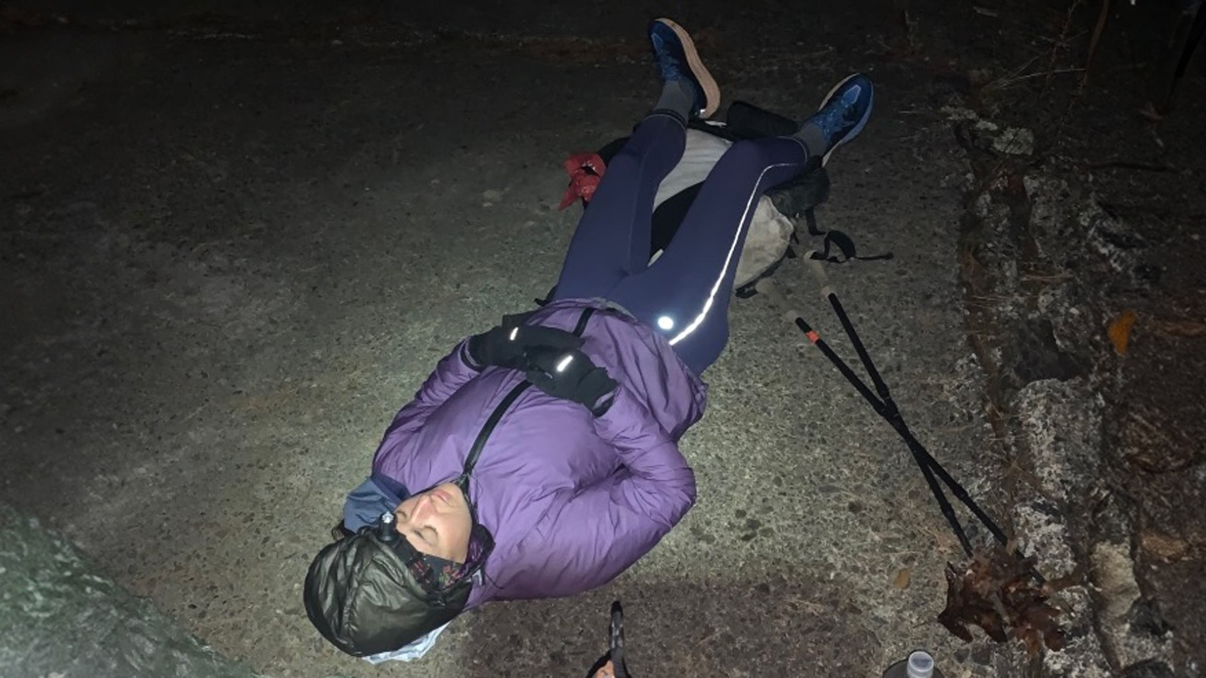 Maggie Slepian testing a budget headlamp from Nitecore