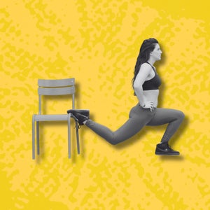 woman doing bulgarian split squats