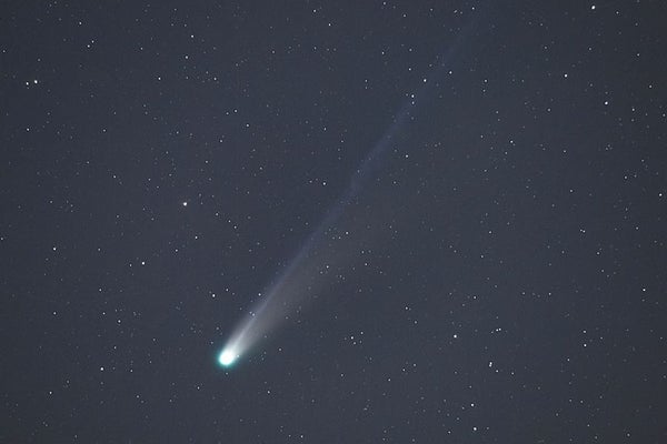 On Oct. 20, 2025 shows the comet C/2025 A6 Lemmon in the sky over Fujin City, northeast China's Heilongjiang Province.