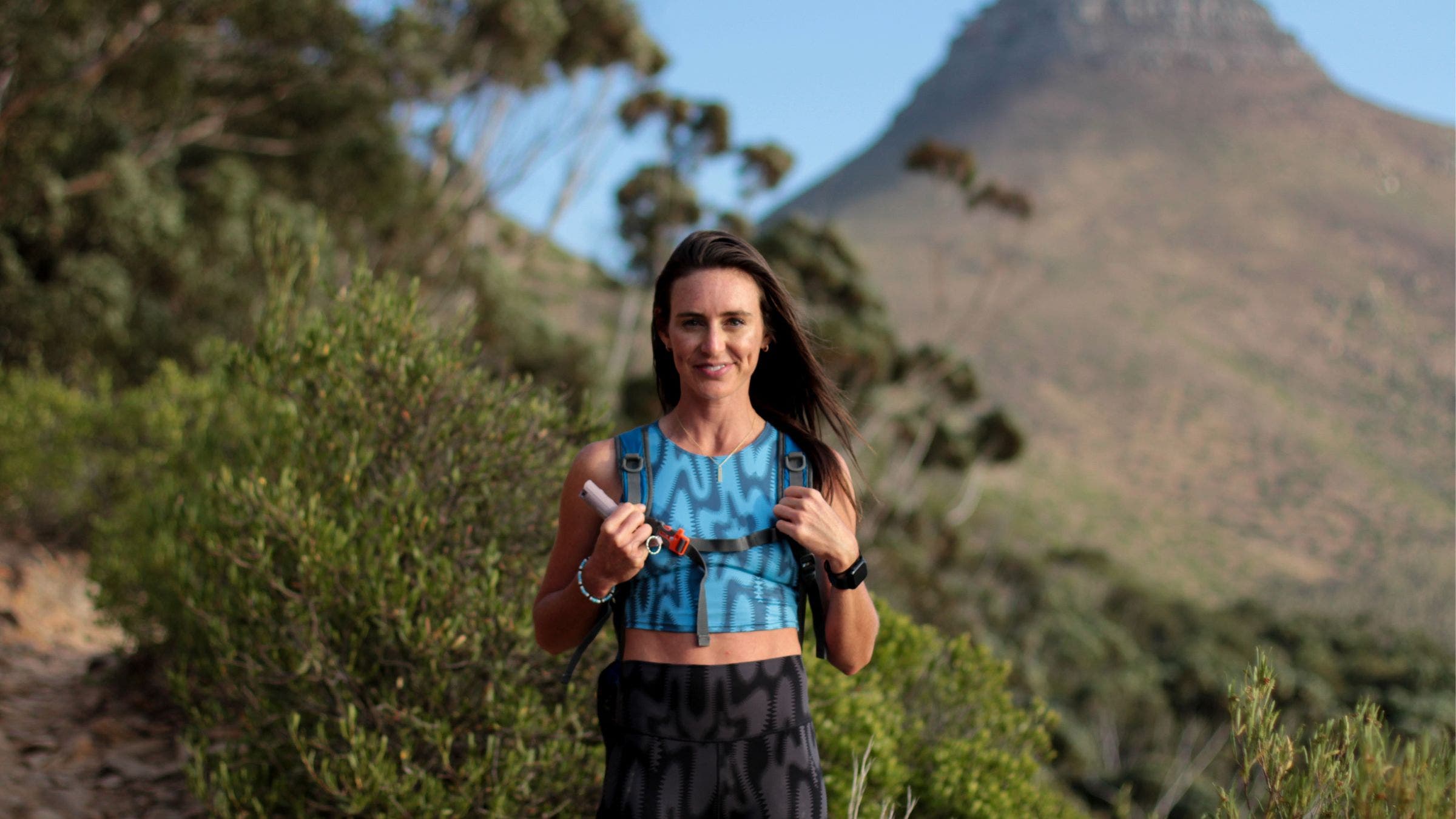 The author posing at the scene of her assault with pepper spray