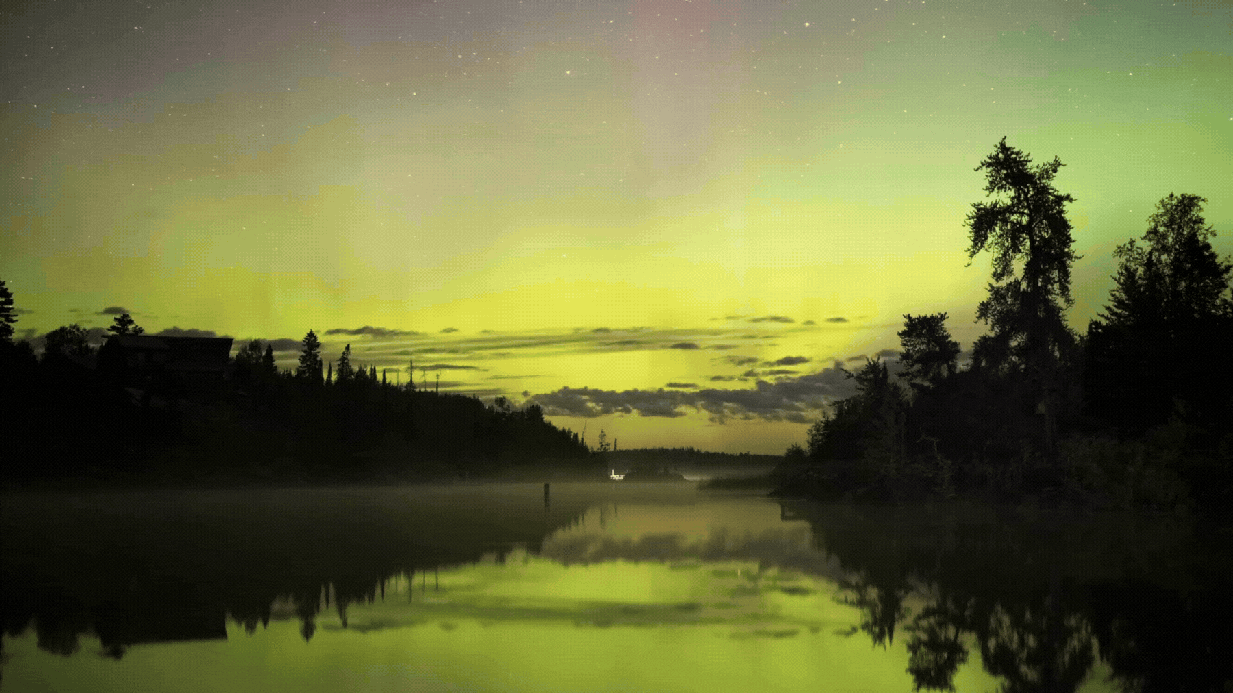 moving image of the aurora over water at one of america's most endangered public lands