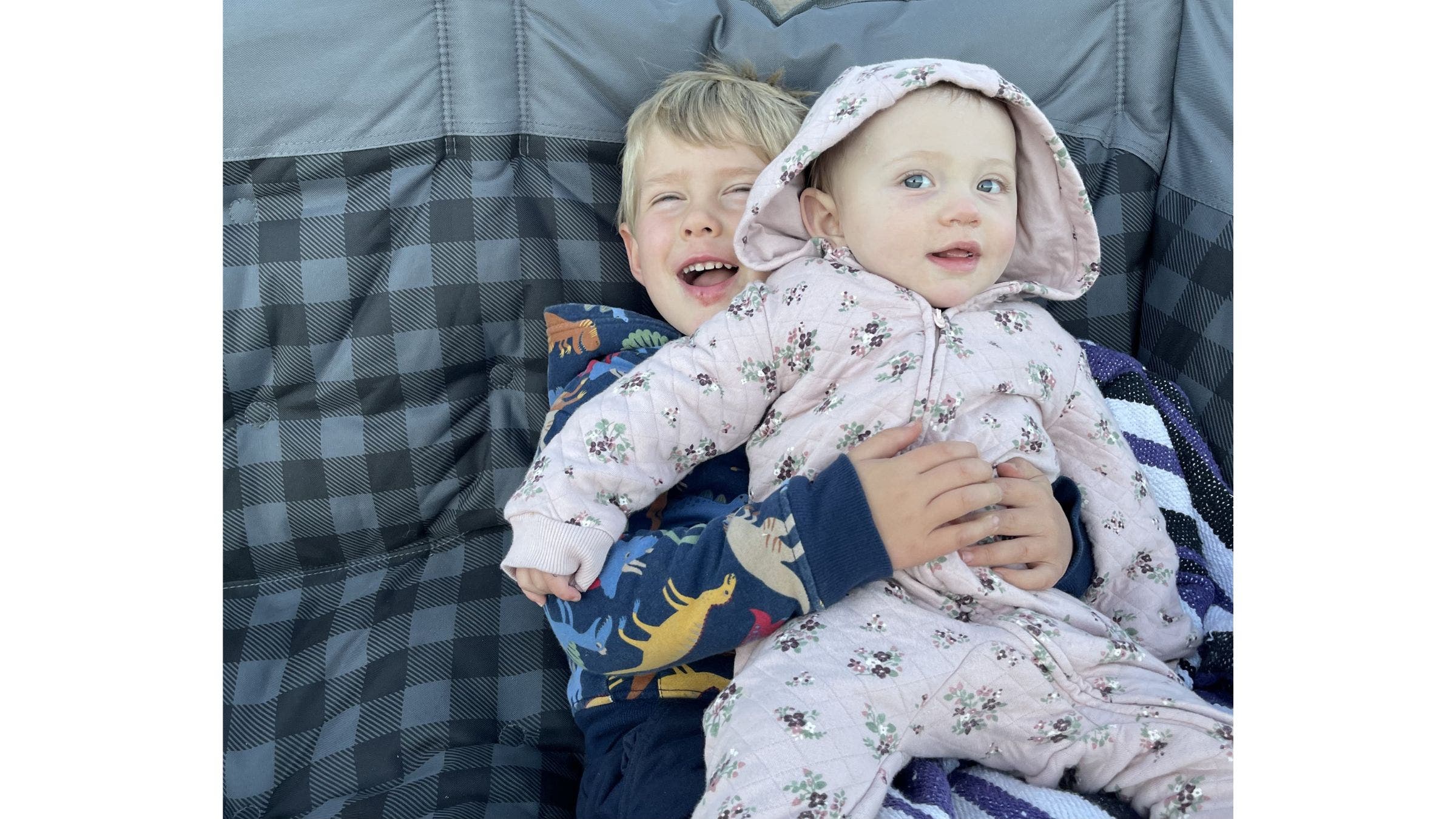 The author's kids getting ready to watch the meteor shower