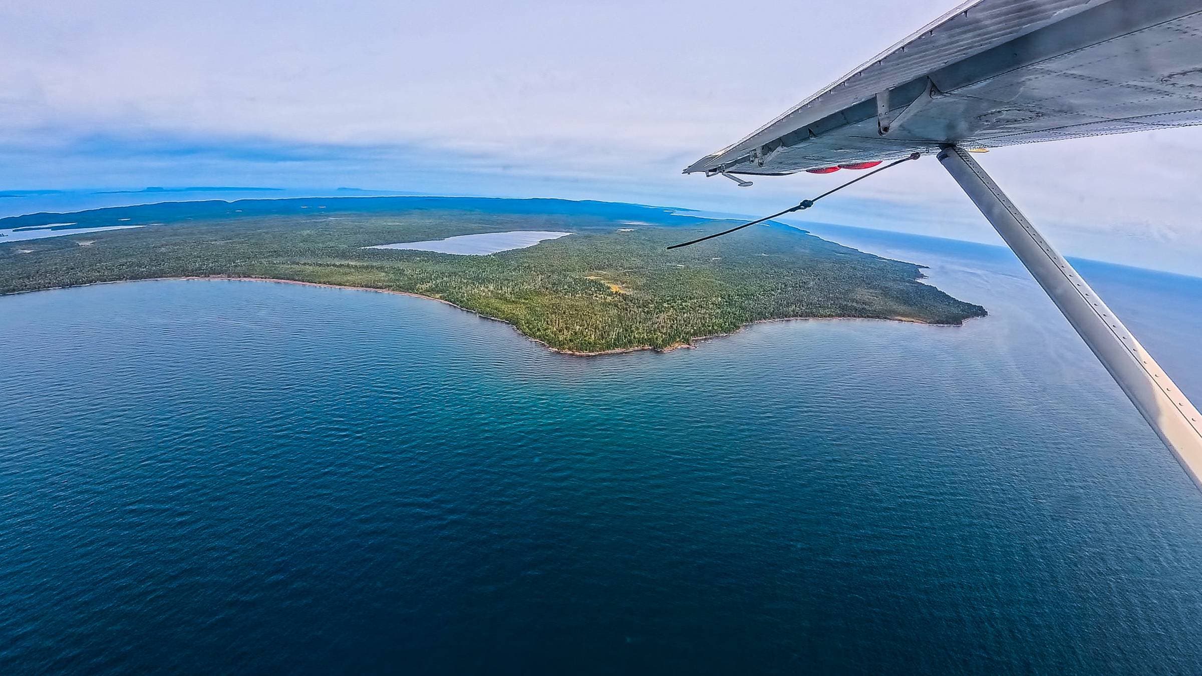 Seaplane view over Isle Royale National Park. 