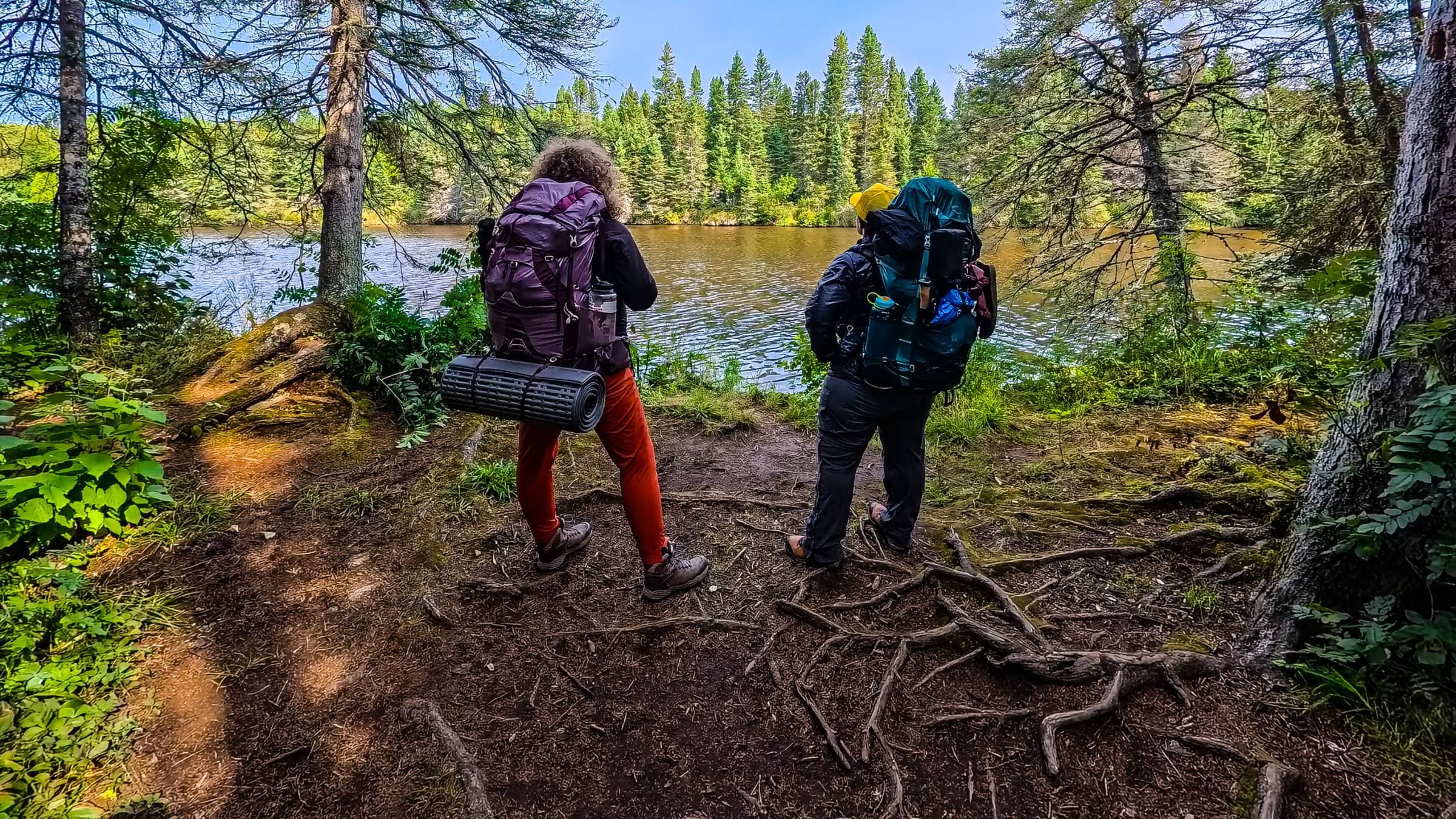 Hiking on trails in Isle Royale National Park 