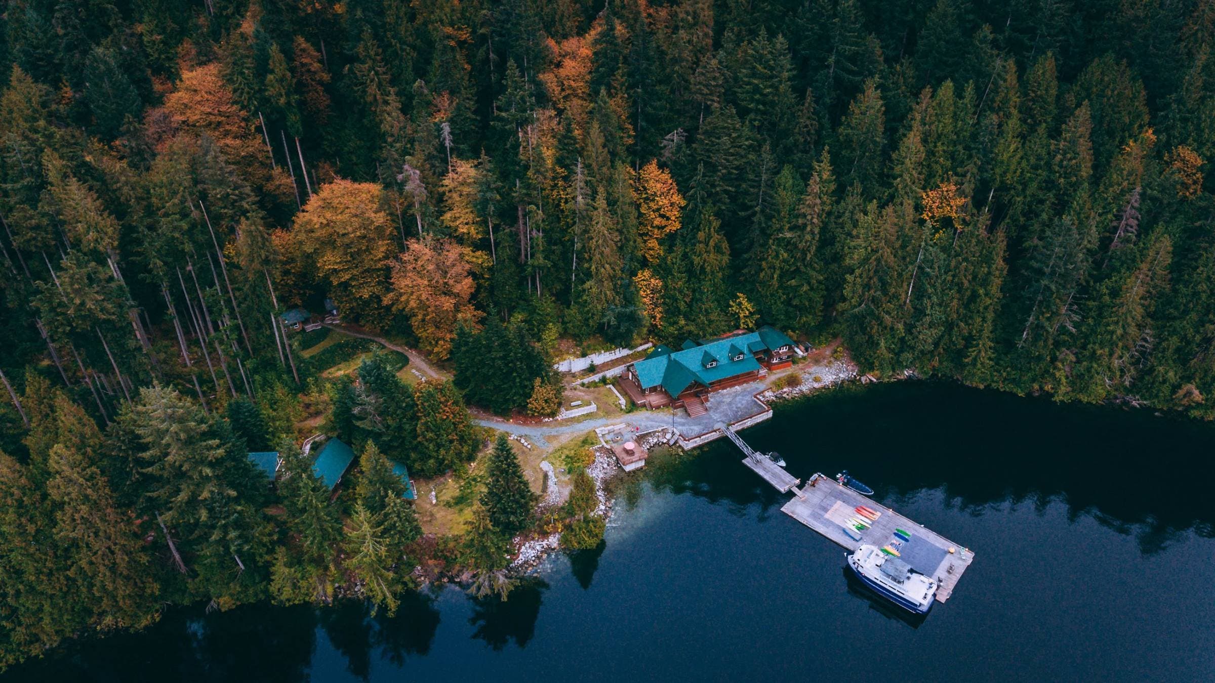 Klahoose Wilderness Resort from air