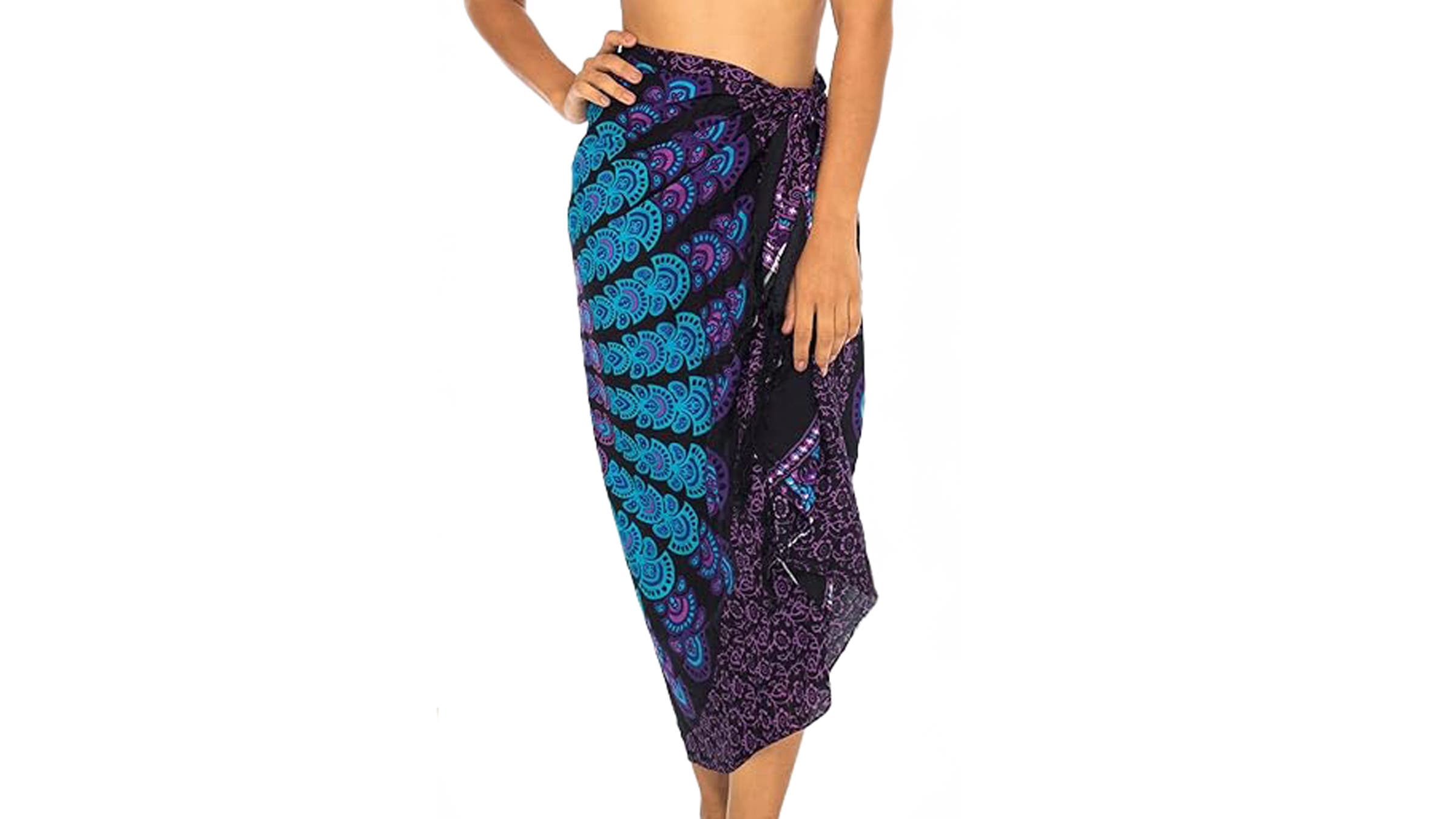 Back from Bali patterned sarong wrap