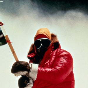 Jim Whittaker at the summit of Mount Everest in May 1963