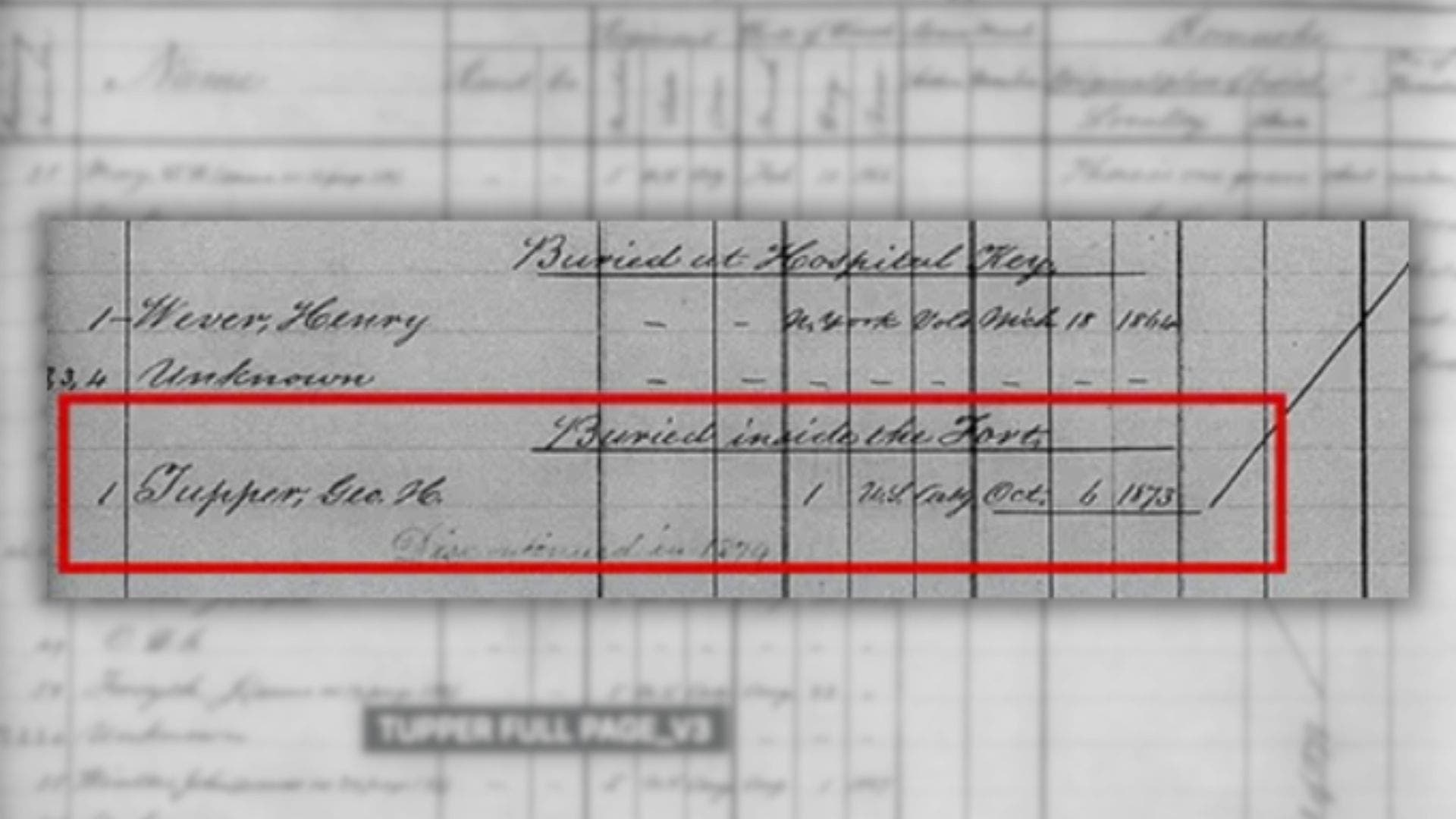 George Tupper's name is listed on a U.S. Army record from 1873