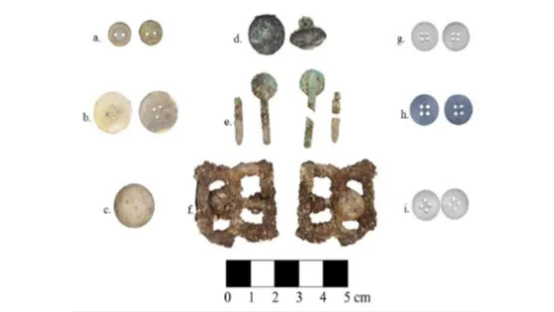 19th-century artifacts found at Dry Tortugas, including military button
