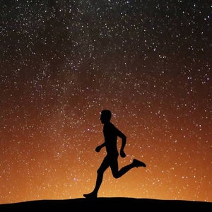 Night running under the stars
