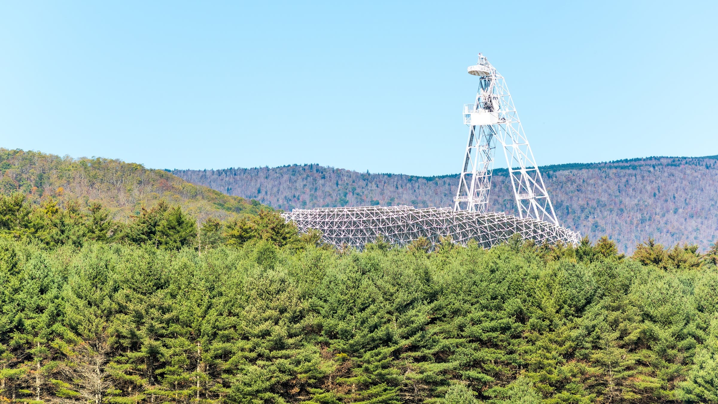 Closeup of Green Bank Radio Telescope in West Virginia