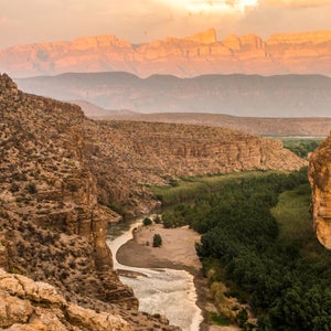 Scenic view of landscape against sky during sunset,Big Bend National Park,Texas,United States,