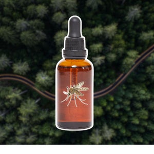 mosquitoes on a forest background with trees