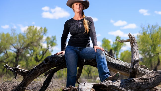 Defenders of Wildlife Range Rider Christina Vander Berg poses for a portrait during a track and sign certification class on Friday, May 1, 2026 outside Fruita, Colorado. The class aims to train members of Colorado's Range Rider program to identify animal signs while on patrol in the Colorado wilderness as part of the program’s effort to reduce wolf-livestock conflicts.