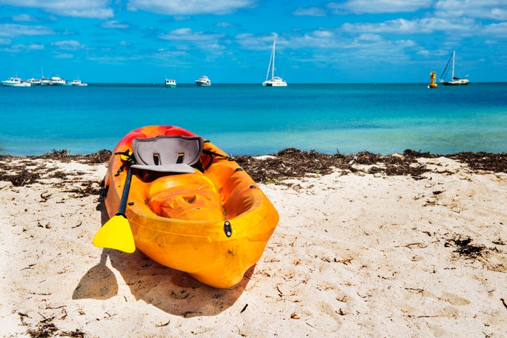 Kayak on Garden Key in Dry Tortugas National Park.