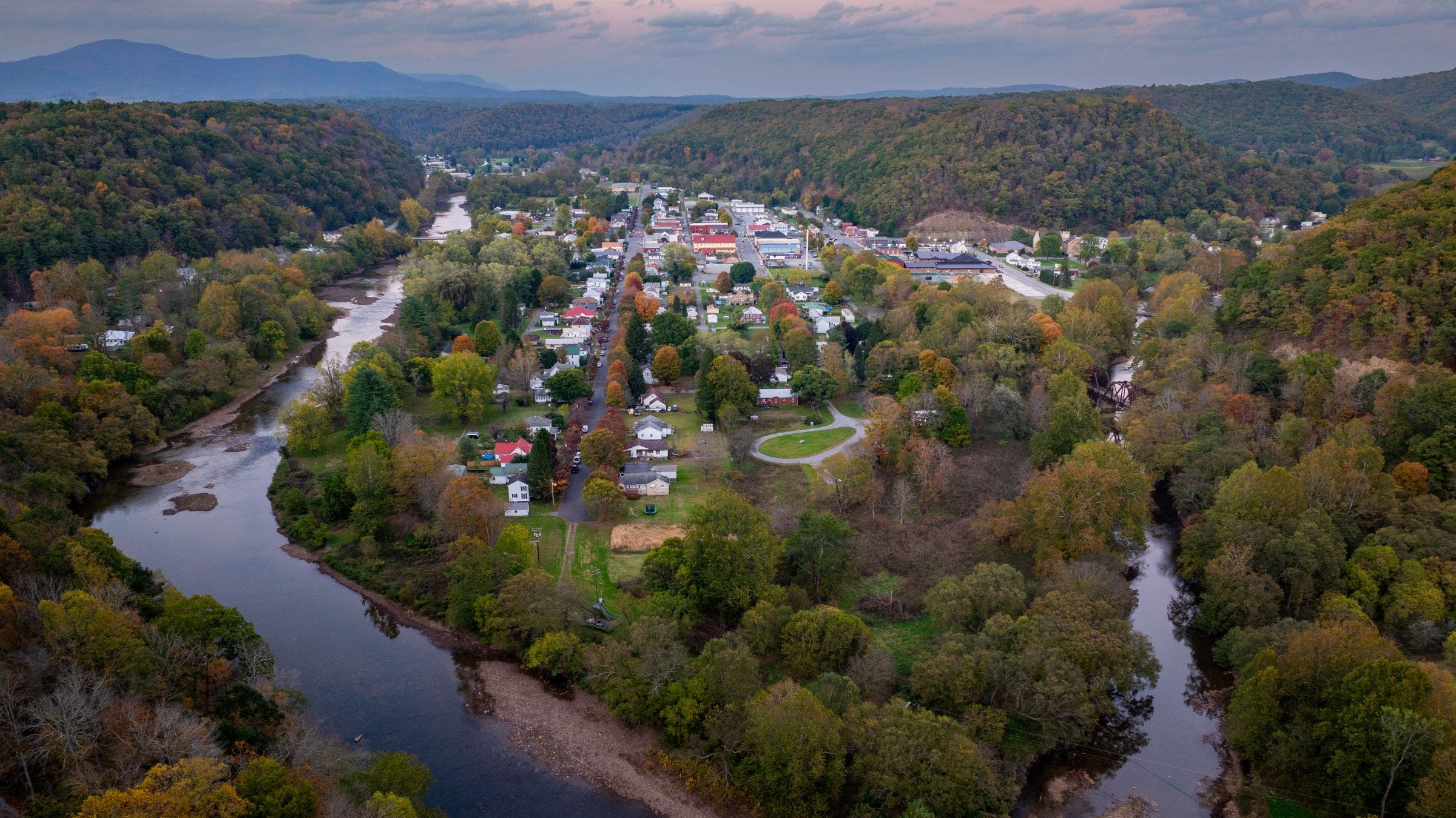 Birds eye view of Marlington, West Virginia