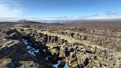 Walk between tectonic plates at Þingvellir National Park