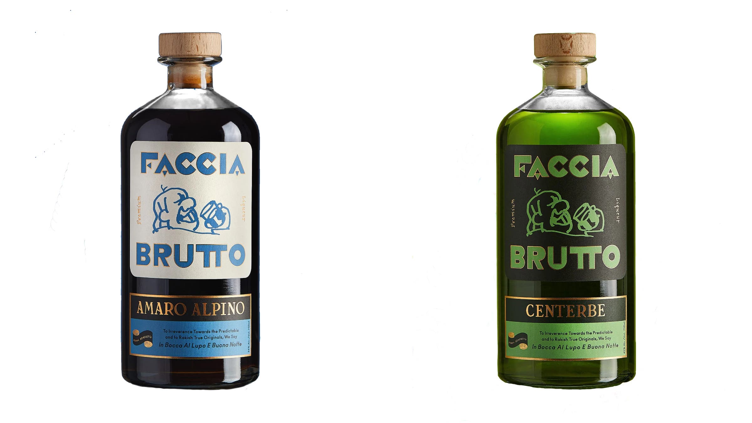 Faccia Brutto Amaro Alpino and Centerbe